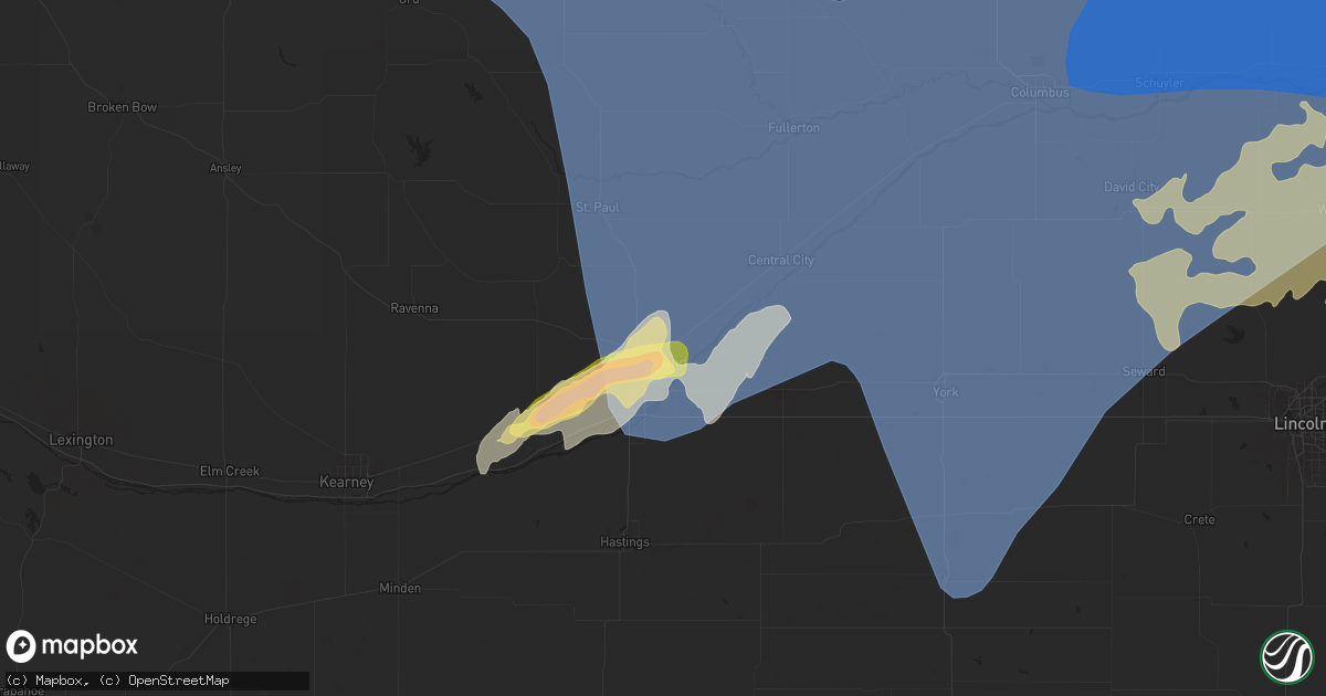 Hail map in Grand Island, NE on May 20, 2024