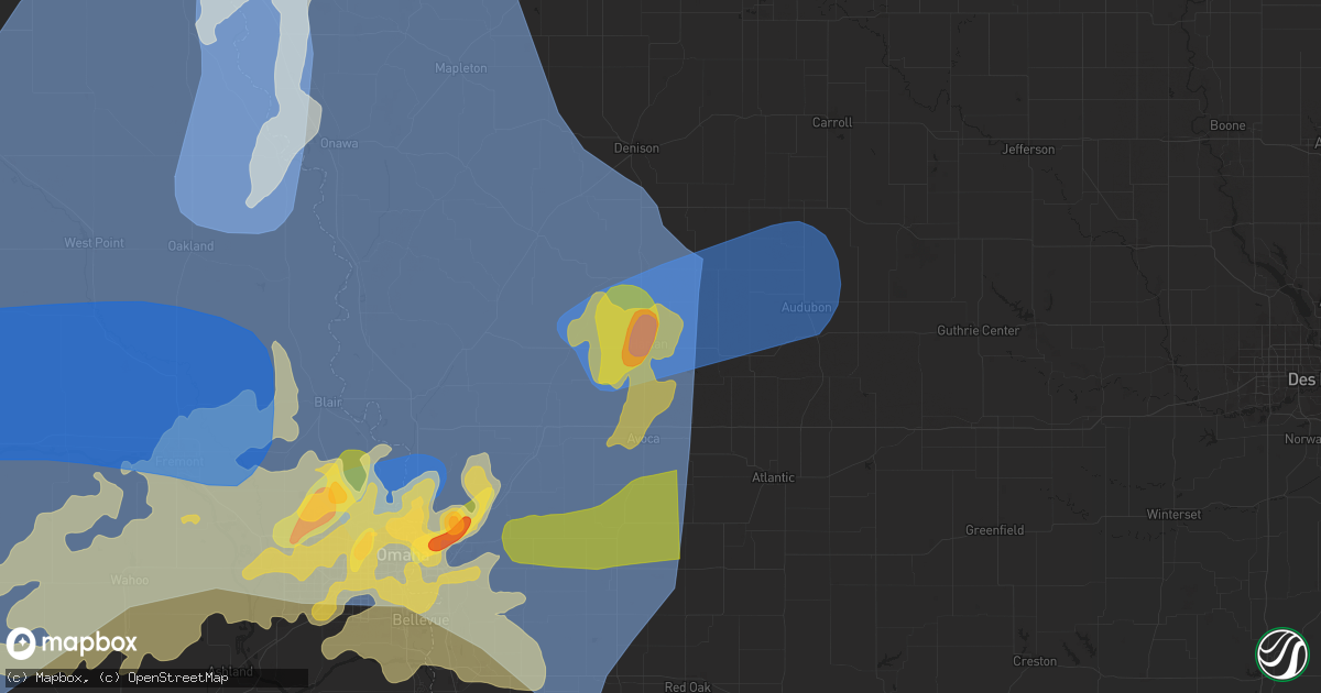 Hail map in Harlan, IA on May 20, 2024