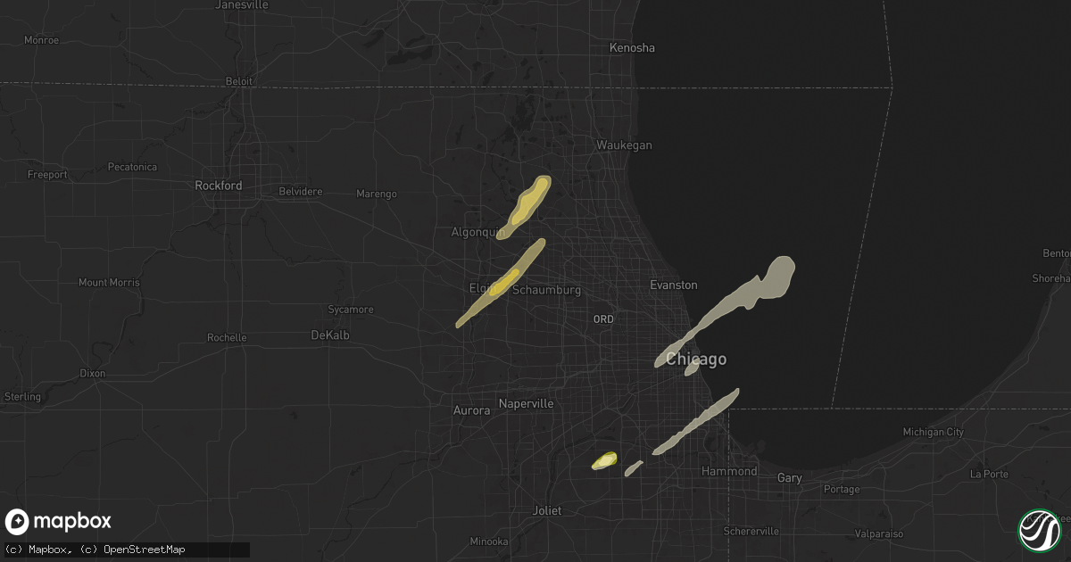 Hail map in Hoffman Estates, IL on May 20, 2024