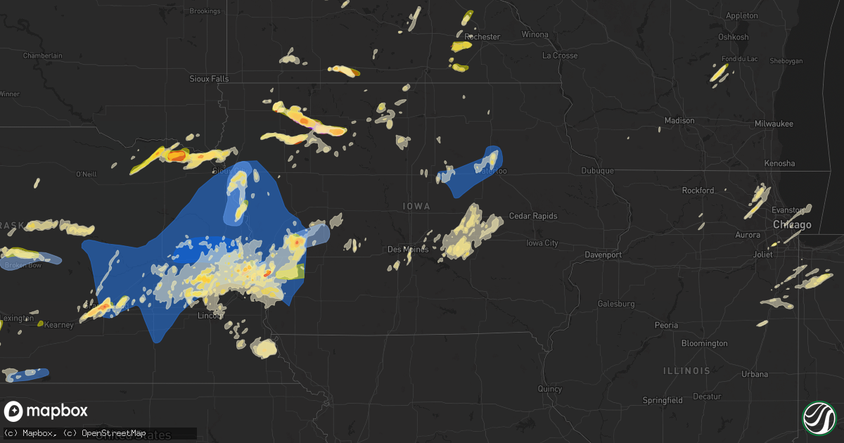 Hail map in Iowa on May 20, 2024