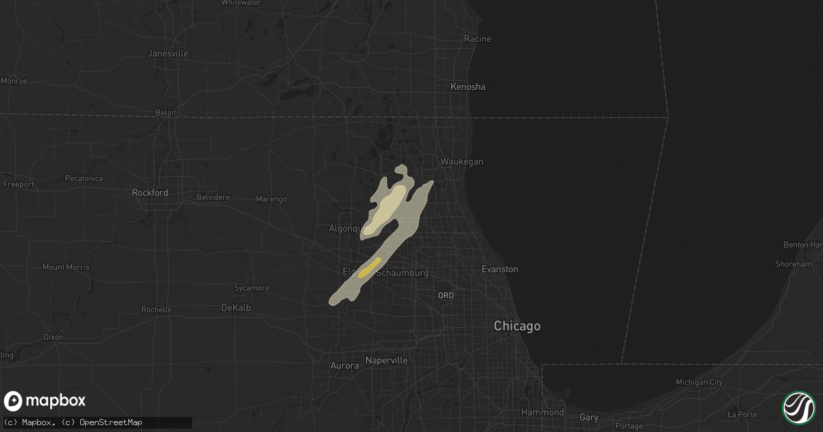 Hail map in Lake Zurich, IL on May 20, 2024