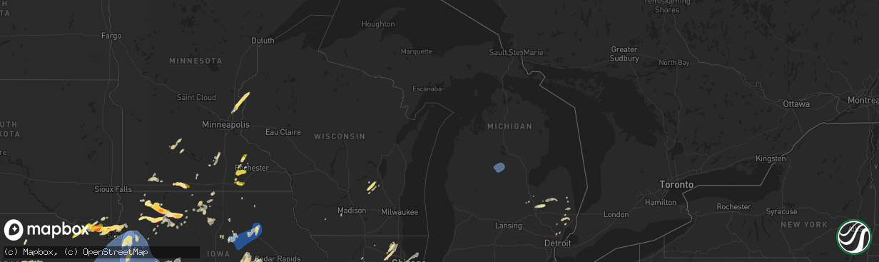 Hail map in Michigan on May 20, 2024