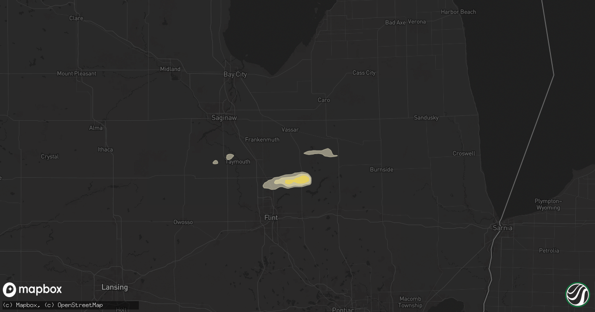 Hail map in Millington, MI on May 20, 2024