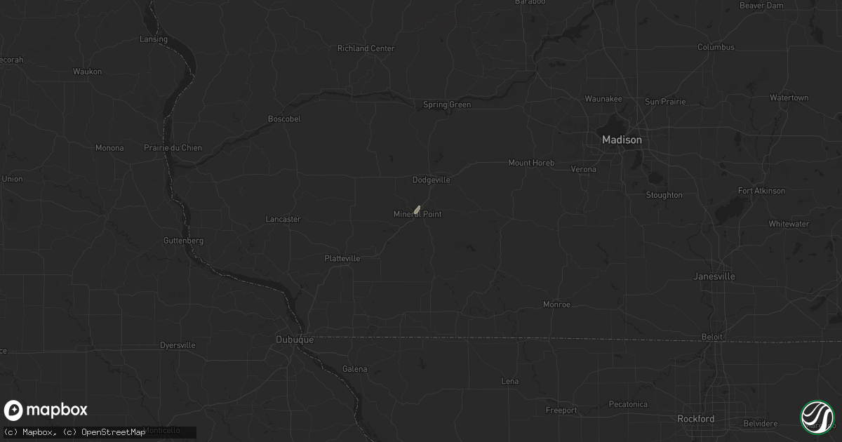 Hail map in Mineral Point, WI on May 20, 2024