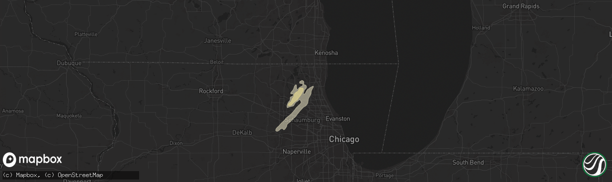Hail map in Mundelein, IL on May 20, 2024