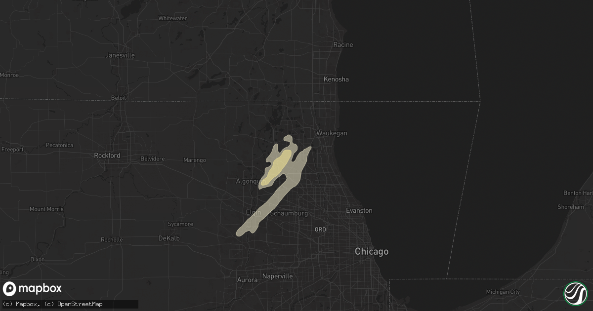 Hail map in Mundelein, IL on May 20, 2024
