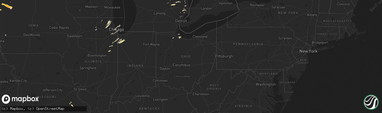 Hail map in Ohio on May 20, 2024