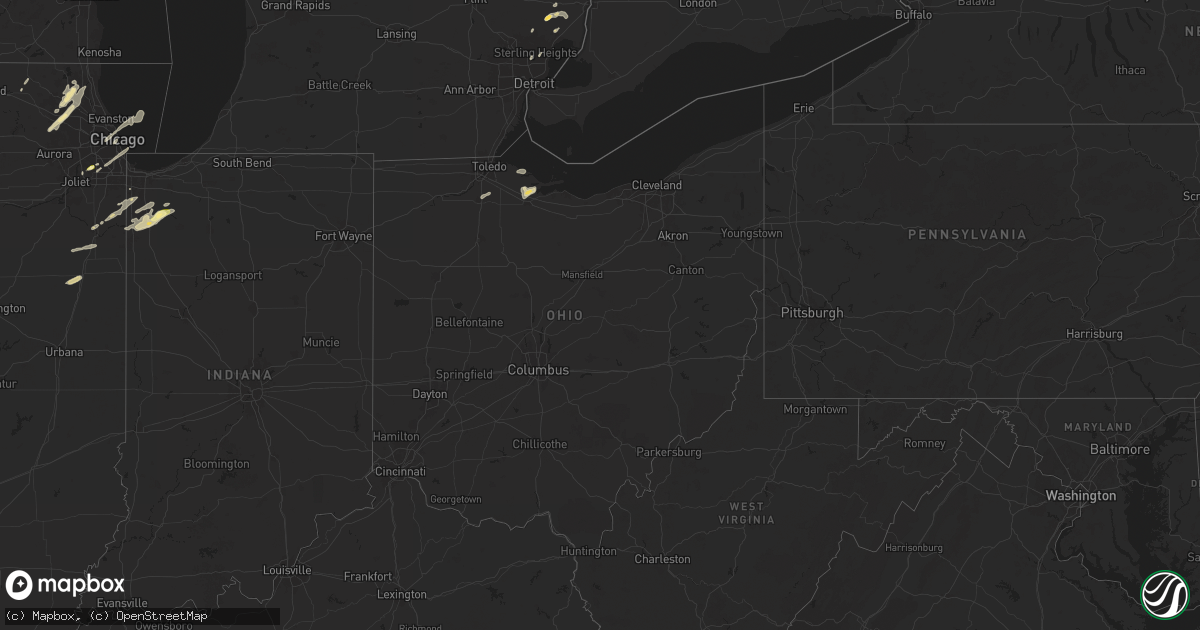 Hail map in Ohio on May 20, 2024