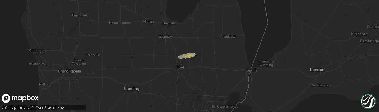 Hail map in Otisville, MI on May 20, 2024