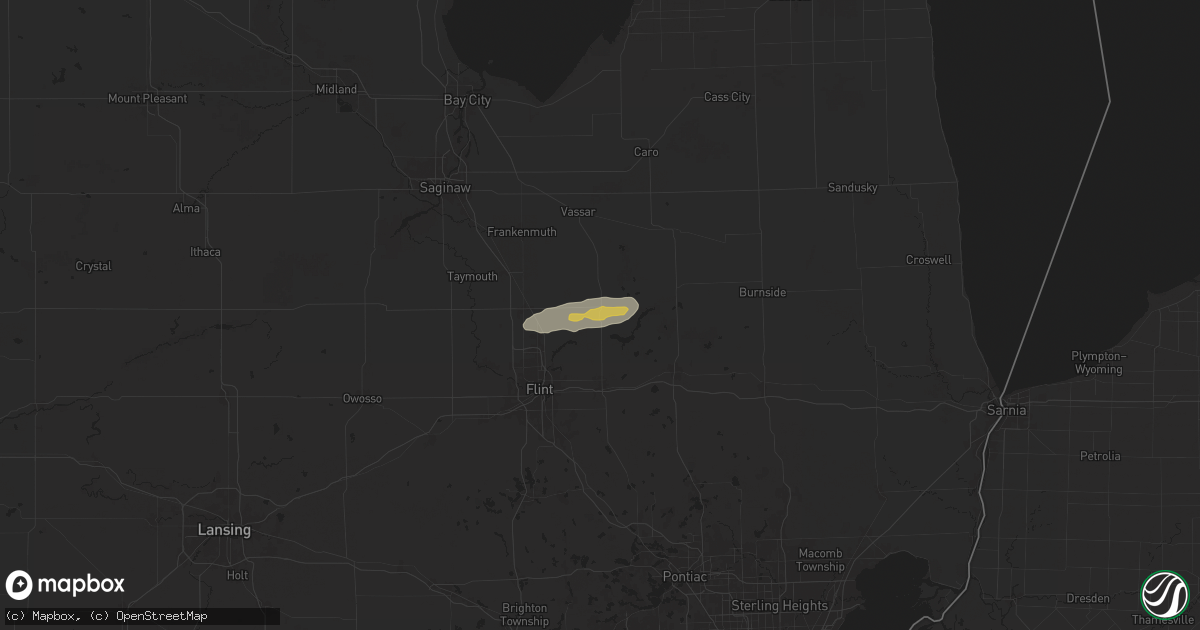 Hail map in Otisville, MI on May 20, 2024