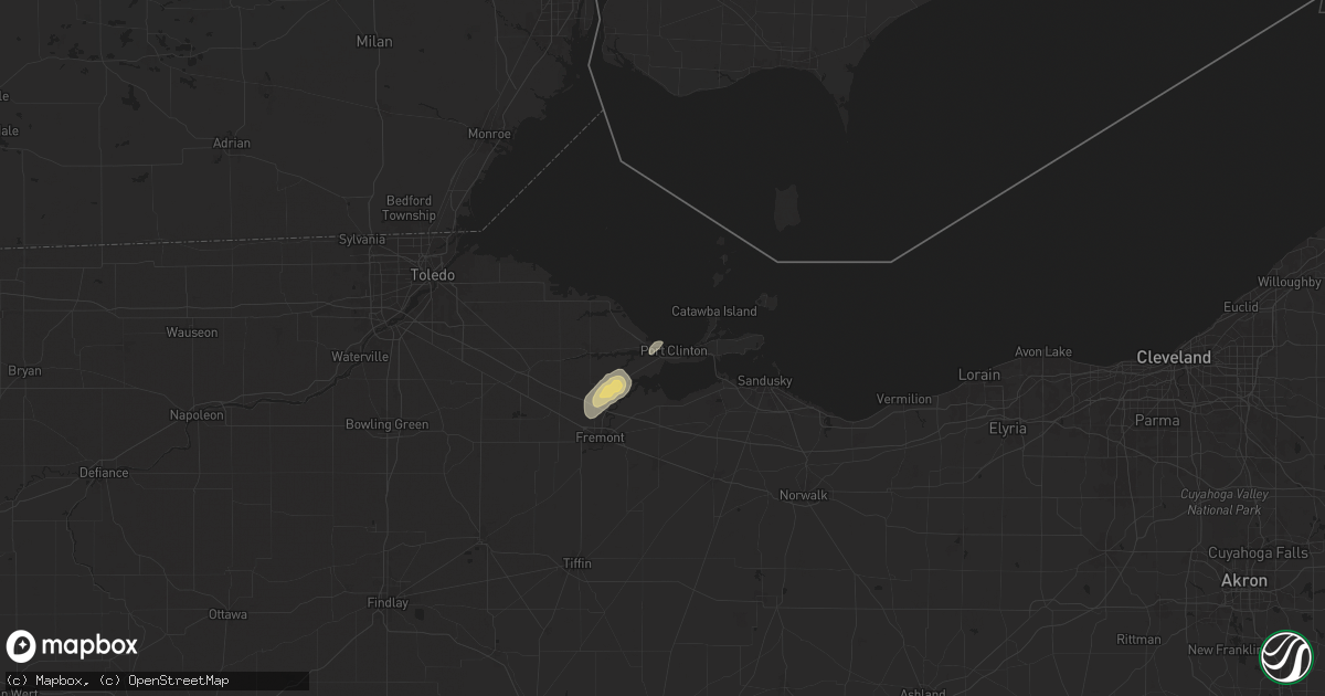 Hail map in Port Clinton, OH on May 20, 2024