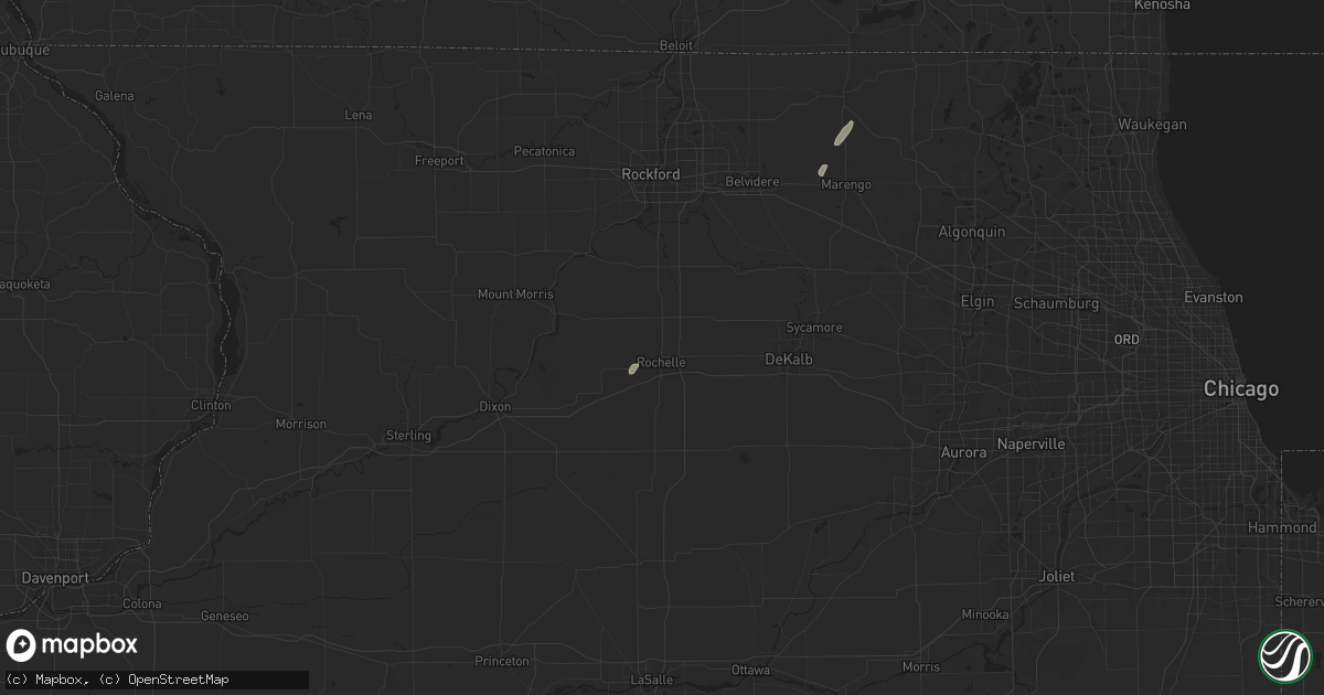 Hail map in Rochelle, IL on May 20, 2024