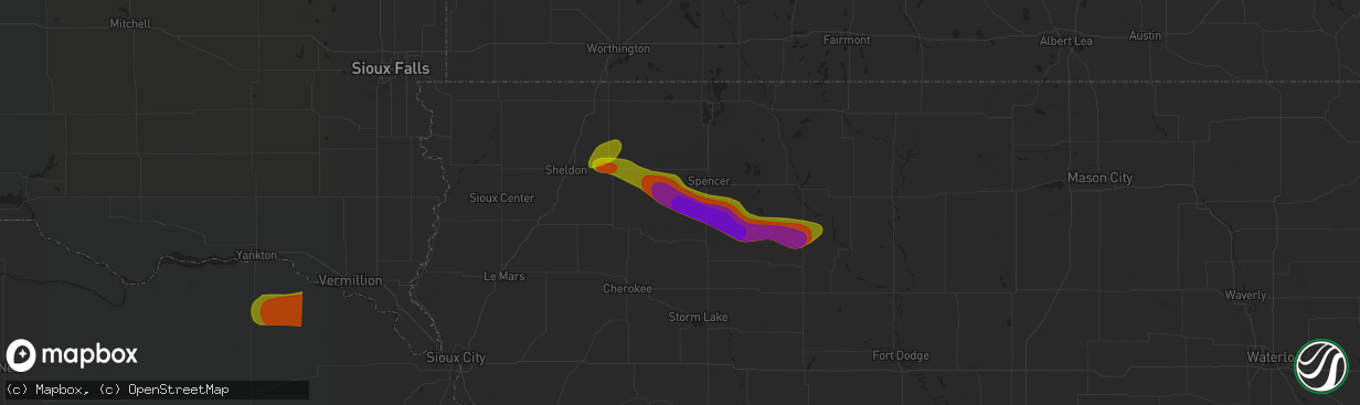 Hail map in Royal, IA on May 20, 2024