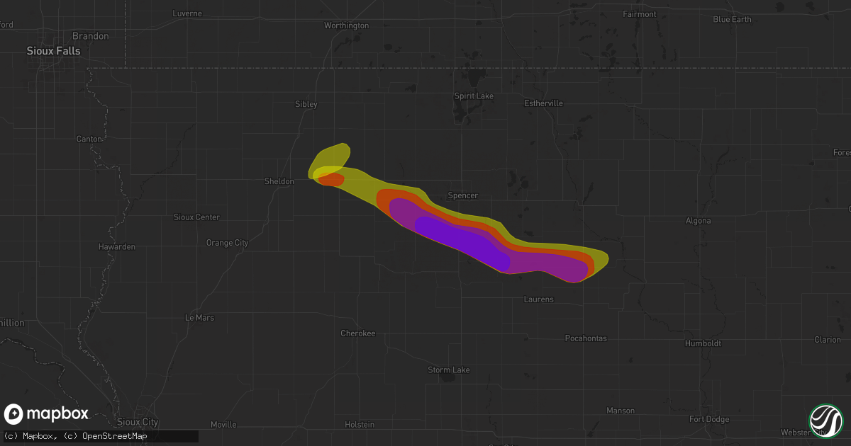 Hail map in Royal, IA on May 20, 2024