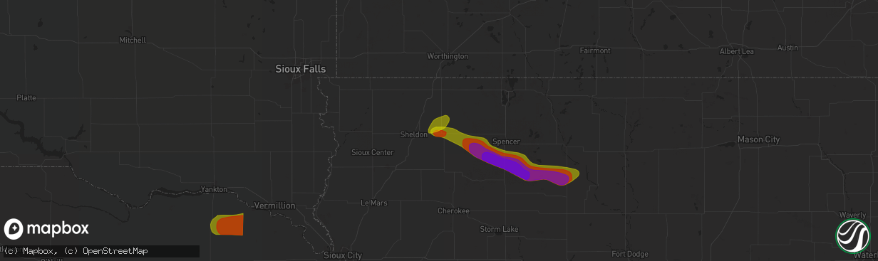 Hail map in Sanborn, IA on May 20, 2024