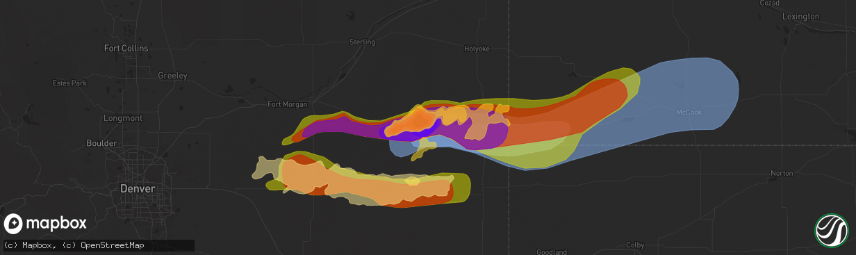 Hail map in Yuma, CO on May 20, 2024