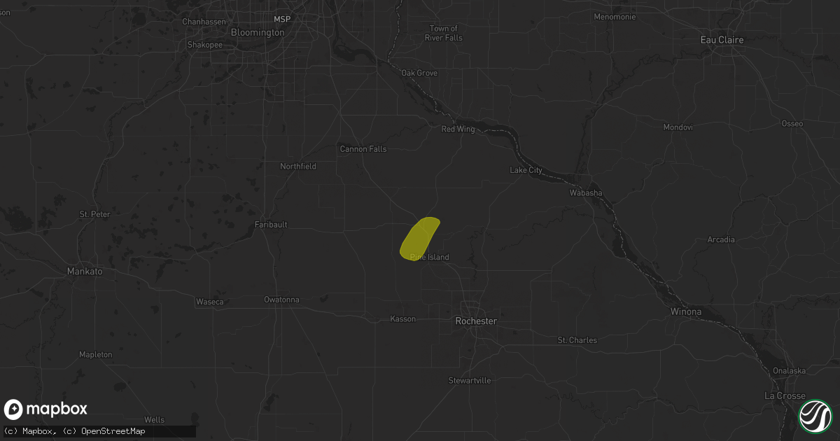 Hail map in Zumbrota, MN on May 20, 2024