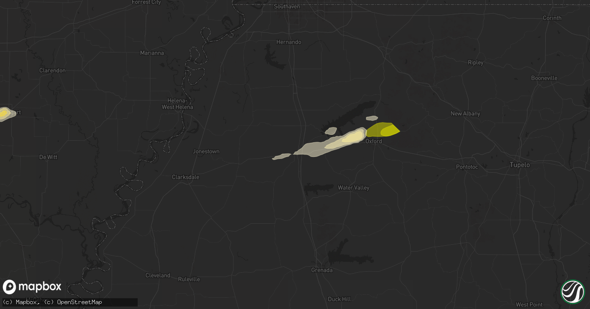 Hail map in Batesville, MS on May 20, 2025