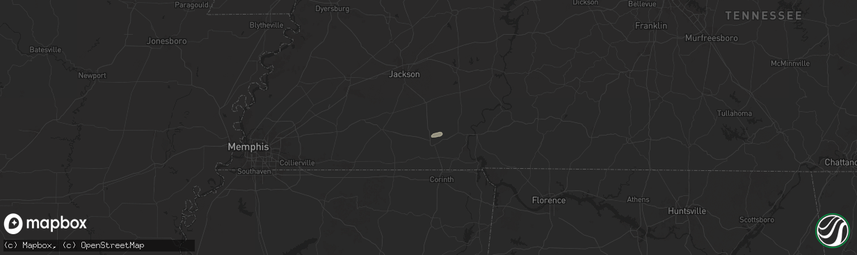 Hail map in Bethel Springs, TN on May 20, 2025