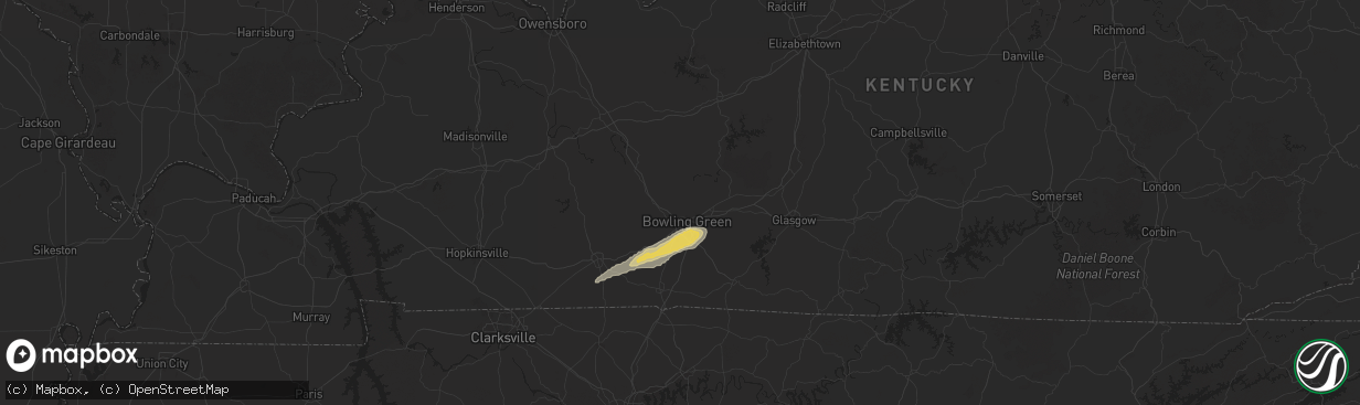 Hail map in Bowling Green, KY on May 20, 2025