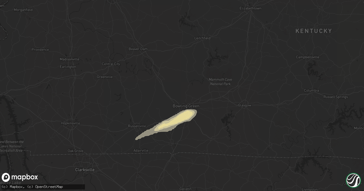 Hail map in Bowling Green, KY on May 20, 2025