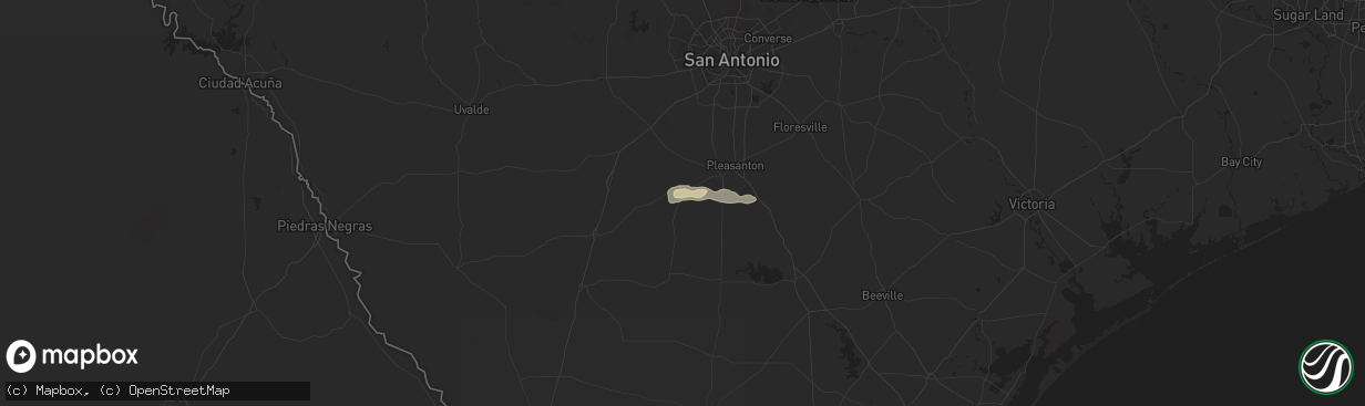Hail map in Charlotte, TX on May 20, 2025