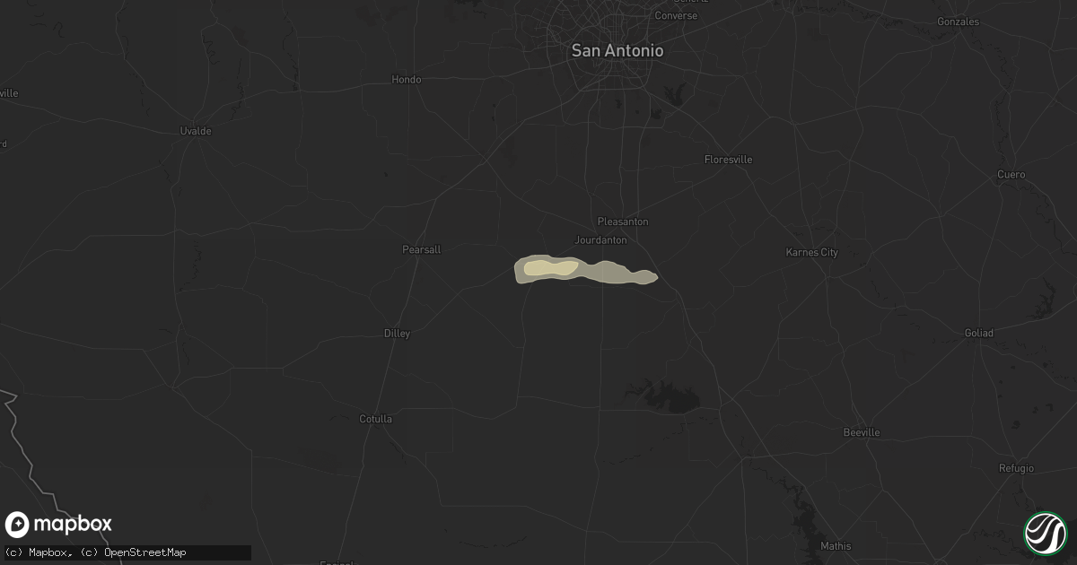 Hail map in Charlotte, TX on May 20, 2025