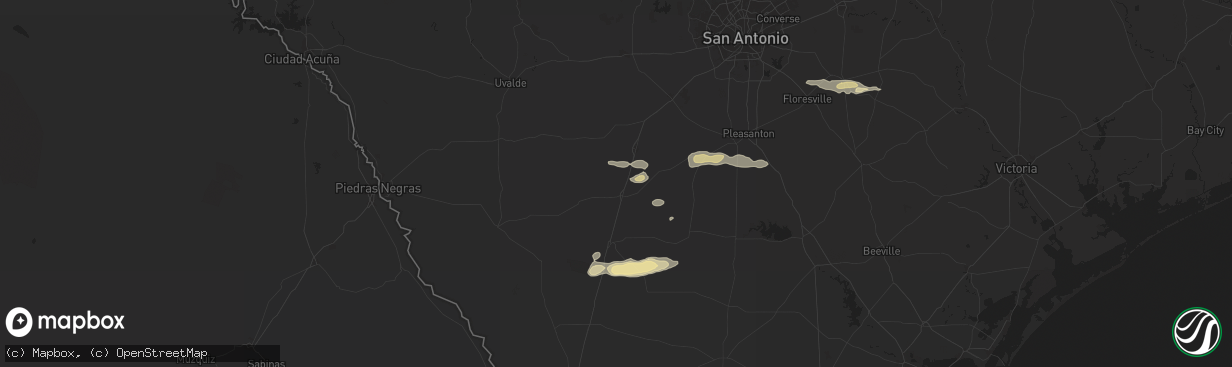Hail map in Dilley, TX on May 20, 2025