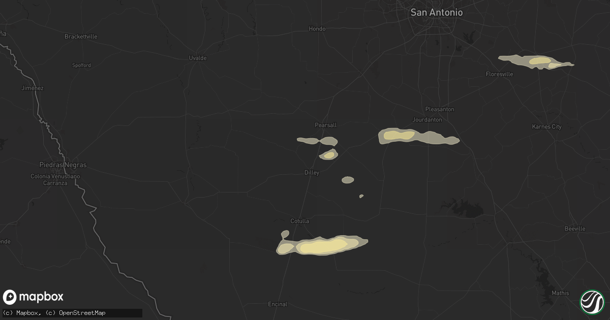 Hail map in Dilley, TX on May 20, 2025