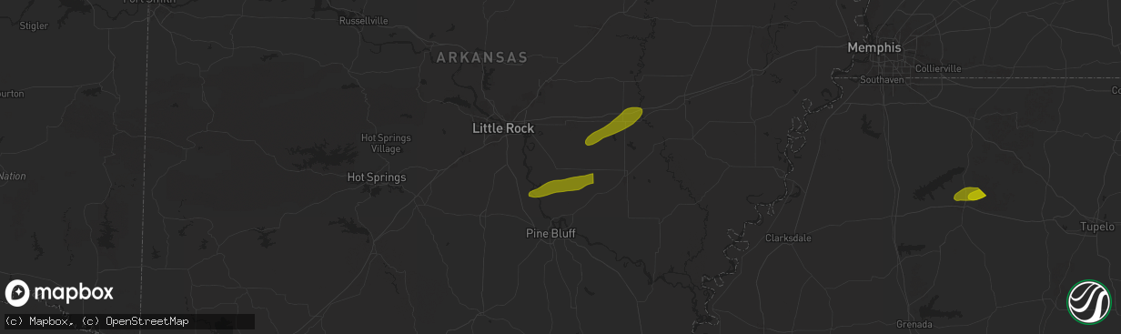 Hail map in England, AR on May 20, 2025