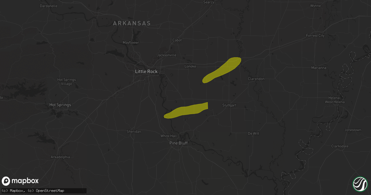 Hail map in England, AR on May 20, 2025