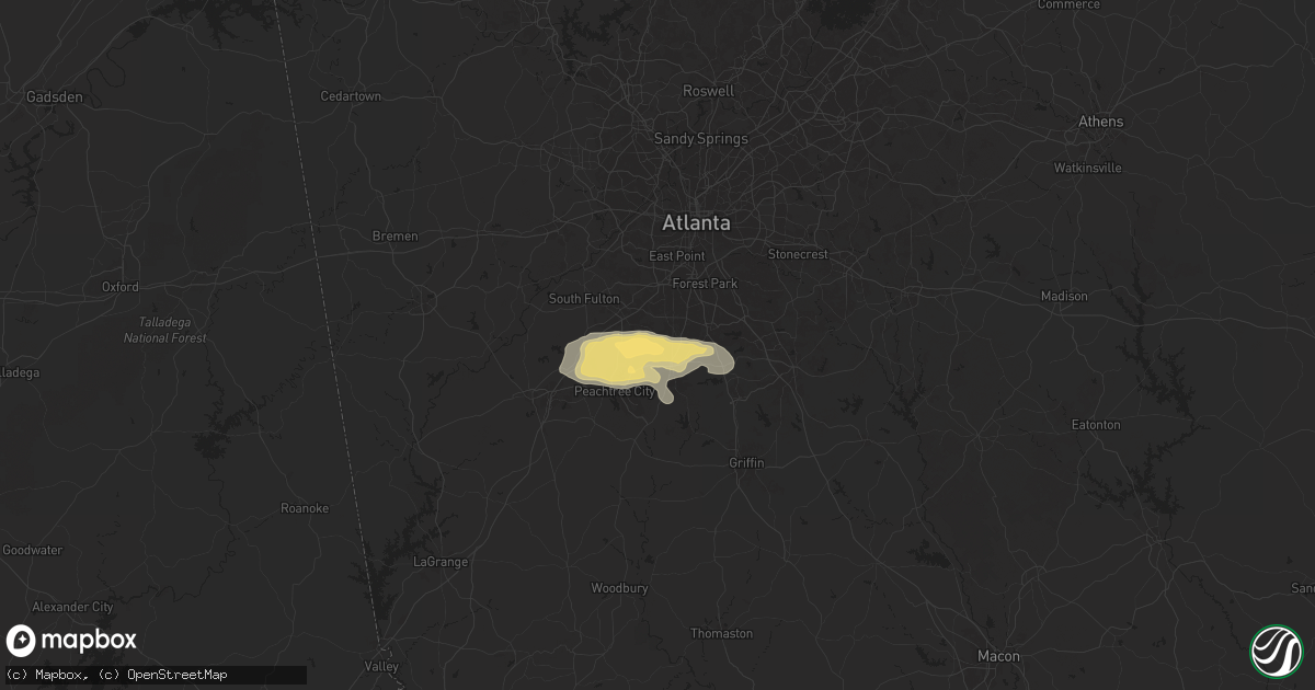 Hail map in Fayetteville, GA on May 20, 2025