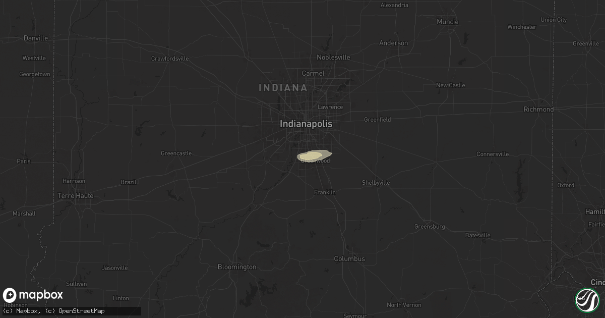 Hail map in Greenwood, IN on May 20, 2025