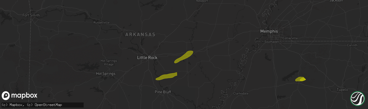 Hail map in Hazen, AR on May 20, 2025