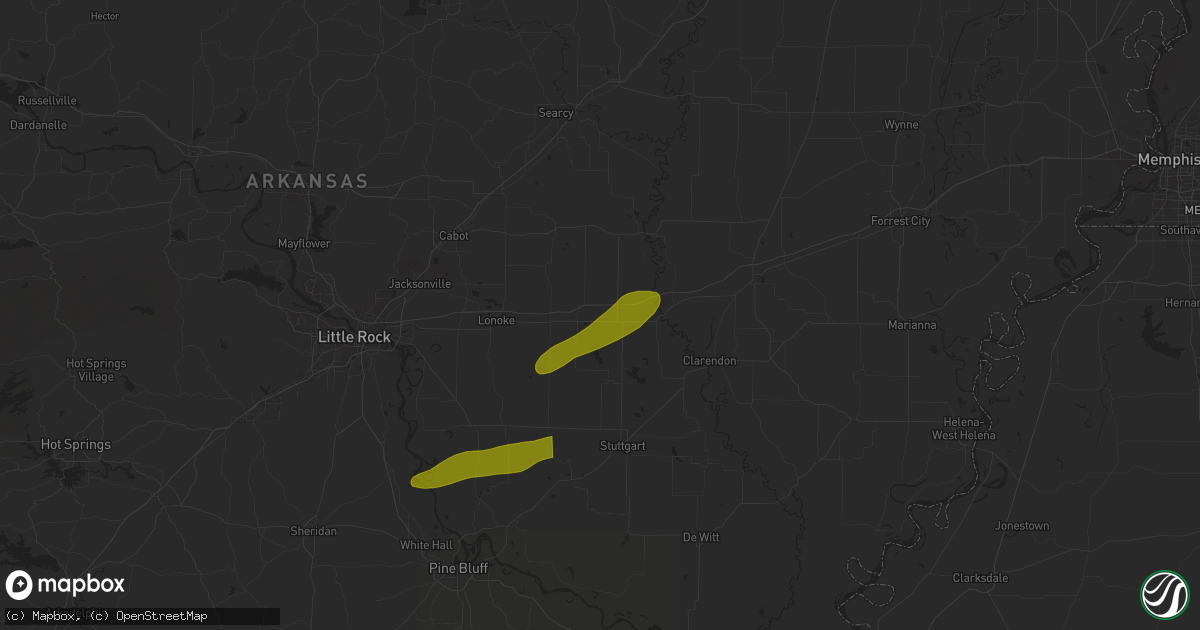 Hail map in Hazen, AR on May 20, 2025