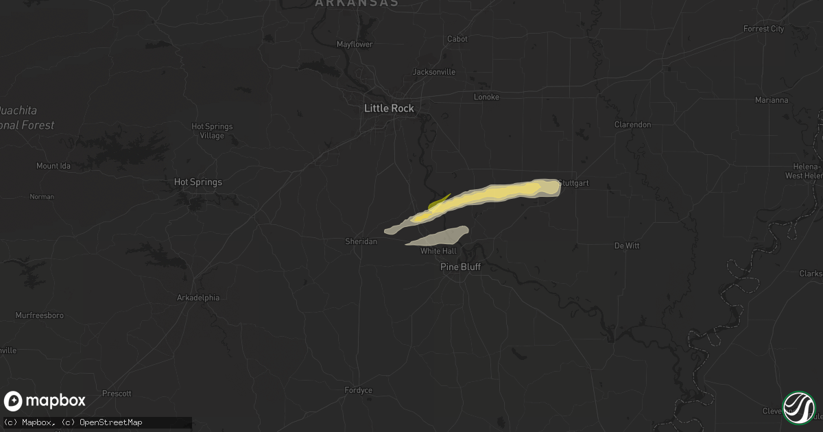 Hail map in Jefferson, AR on May 20, 2025