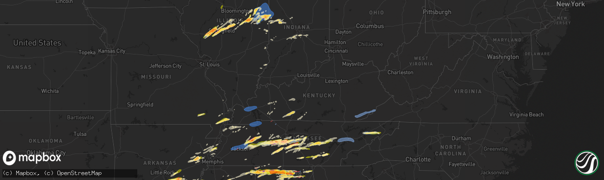 Hail map in Kentucky on May 20, 2025