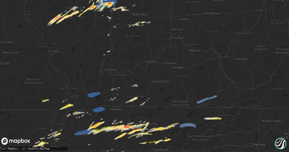 Hail map in Kentucky on May 20, 2025