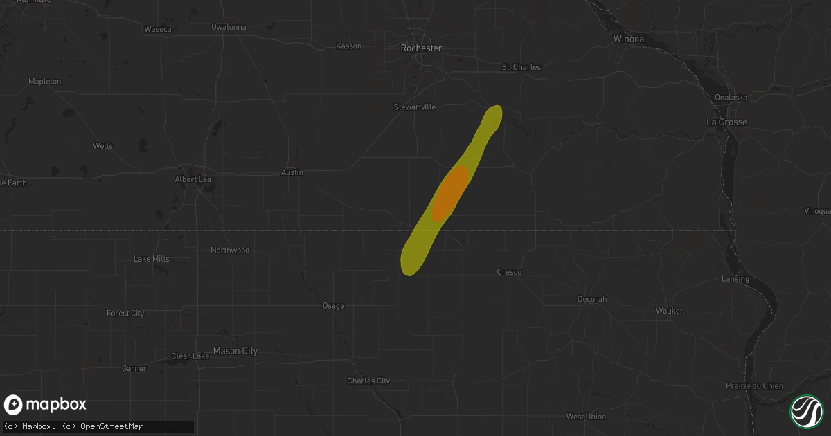 Hail map in Le Roy, MN on May 20, 2025