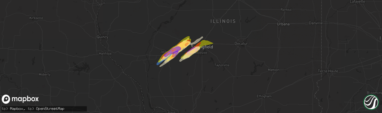 Hail map in Loami, IL on May 20, 2025