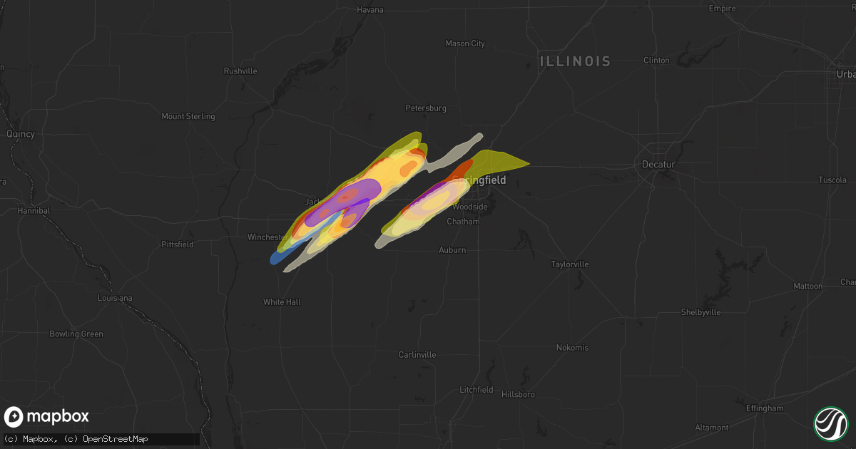 Hail map in Loami, IL on May 20, 2025
