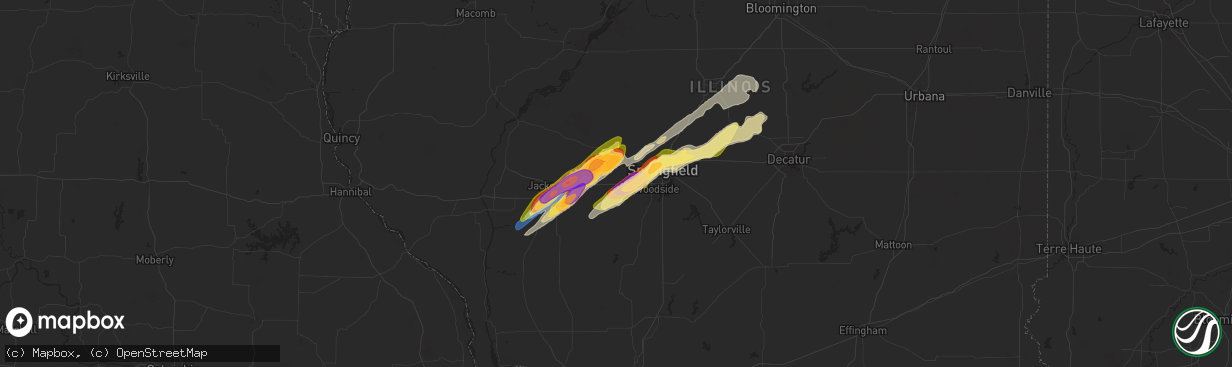 Hail map in New Berlin, IL on May 20, 2025