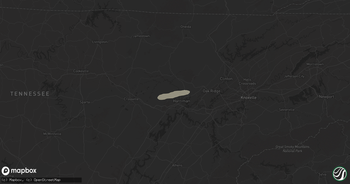 Hail map in Oakdale, TN on May 20, 2025