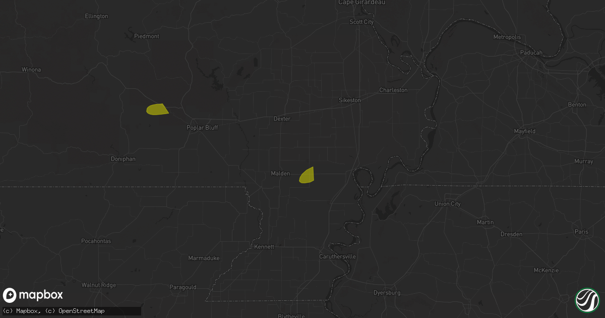 Hail map in Parma, MO on May 20, 2025