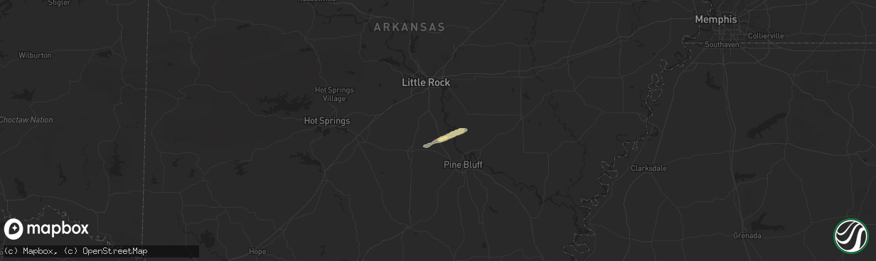 Hail map in Redfield, AR on May 20, 2025