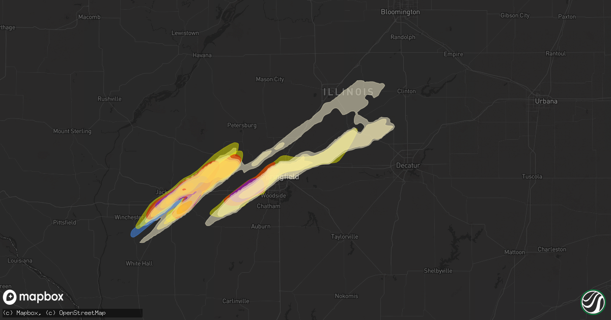 Hail map in Riverton, IL on May 20, 2025