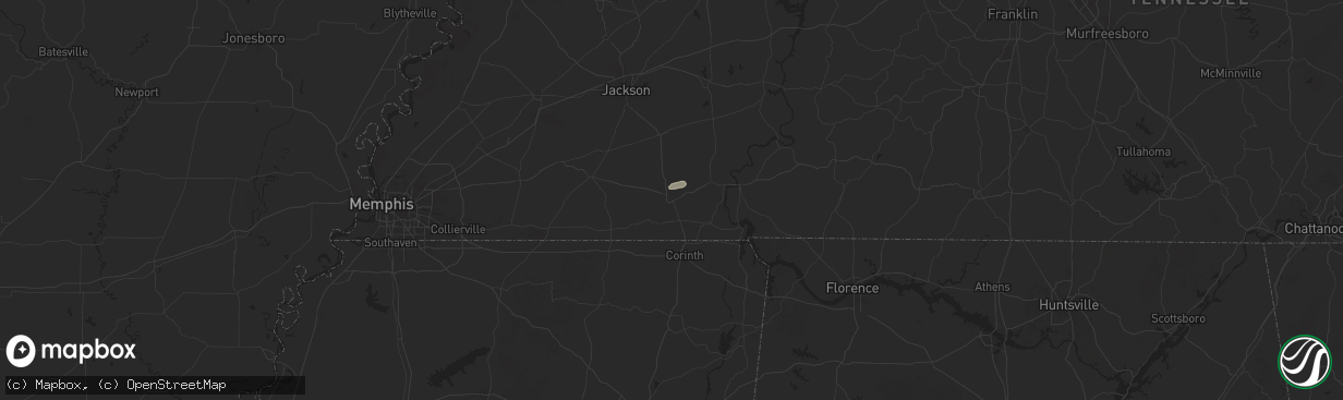 Hail map in Selmer, TN on May 20, 2025