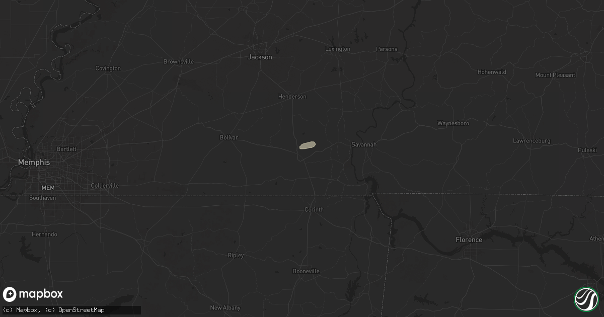 Hail map in Selmer, TN on May 20, 2025
