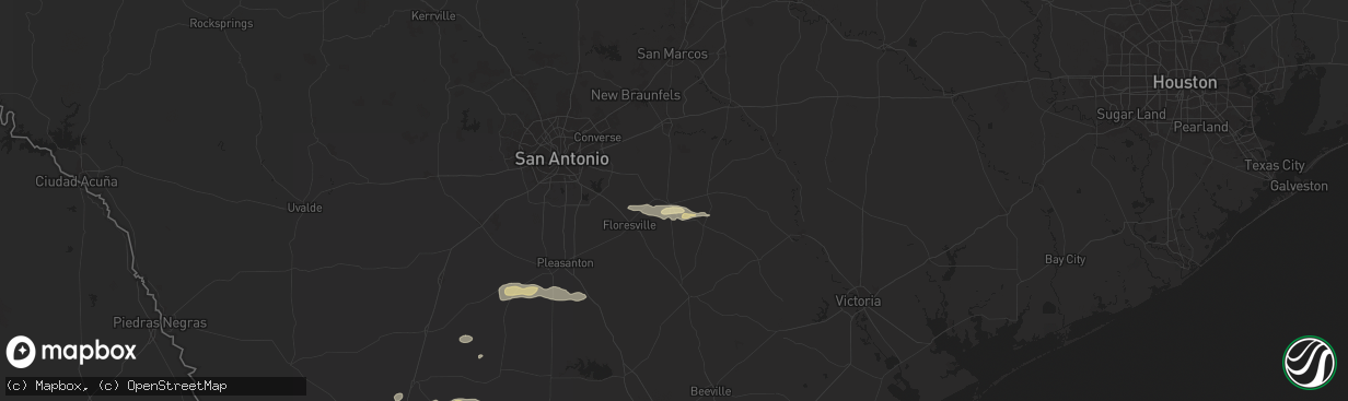 Hail map in Stockdale, TX on May 20, 2025