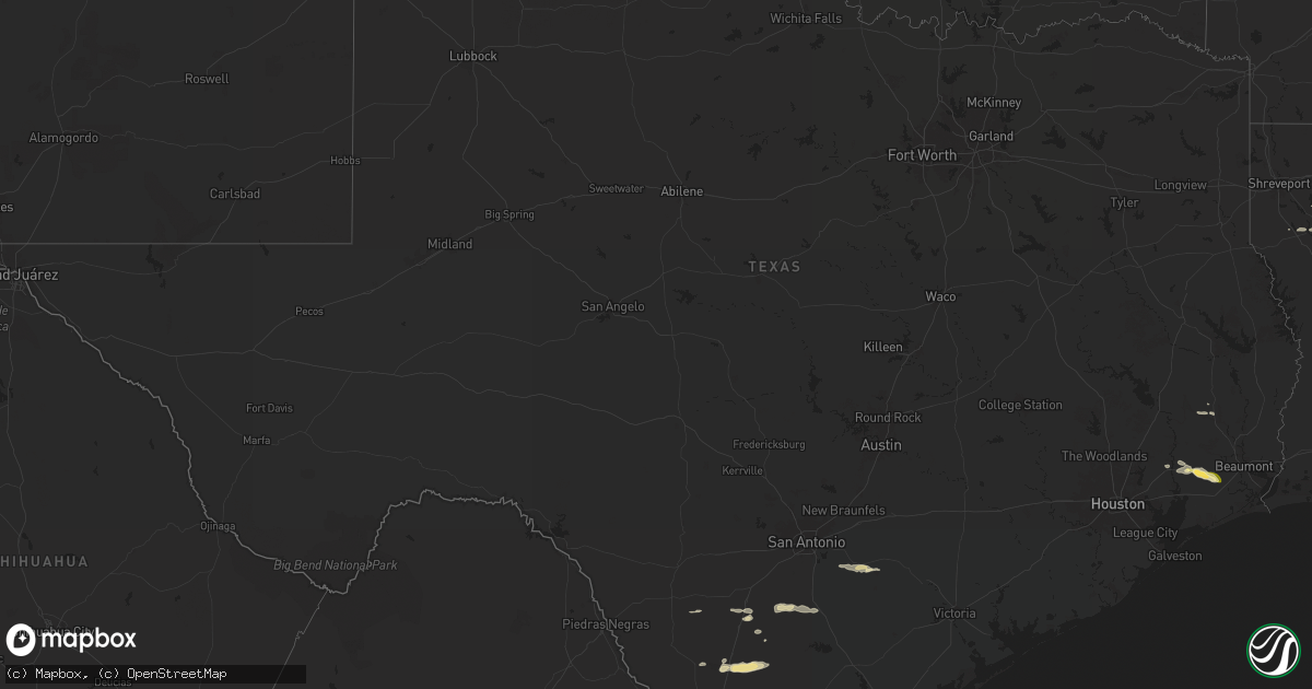 Hail map in Texas on May 20, 2025